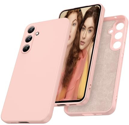 LeYi Coque pour Samsung Galaxy A55 5G, Housse de Protection en Souple Silicone Liquide, Etui Antichoc Cover Ultra Mince pour Samsung Galaxy A 55 5G - Rose