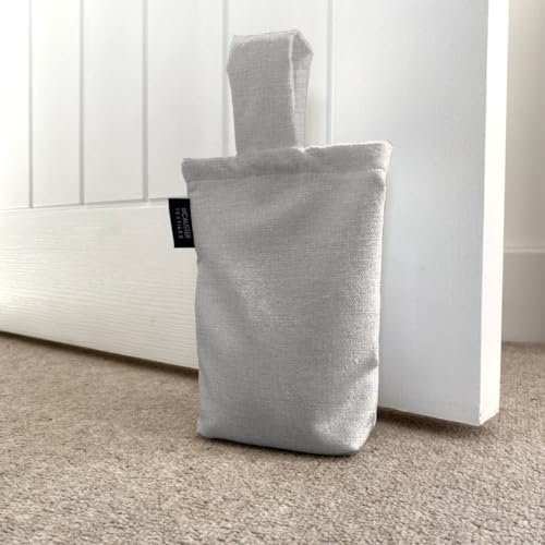 McAlister Textiles Lazio Unfilled Fabric Door Stop Bag 21cm x17cm in Soft Grey