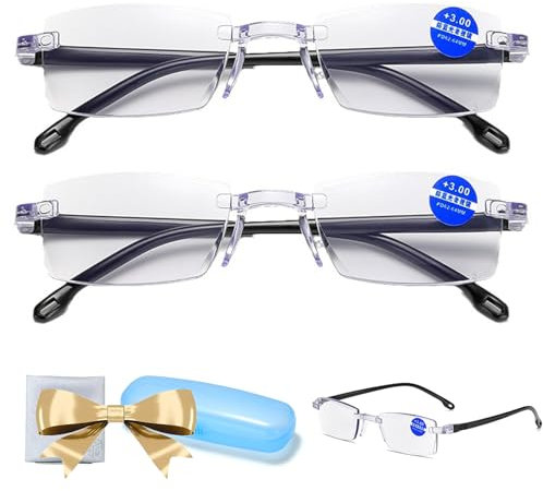 TETGSET Zoom Brille, Autozoom-Brille FüR Presbyopie, Intelligente Zoom Brille, Zoom Lesebrille, Smart Zoom Brille, Automatische Zoom Lesebrille (2.5X,2 Stücke)