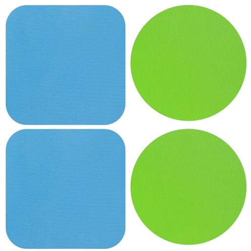 4PCS Rubber Jar Gripper Pads Rubber Bottle Opener to Open Jars Openers for Seniors Multi Purpose Jars Bottle Can Lids Gripper Openers Reusable for Seniors Weak Hands Bottles(Light Blue Green)