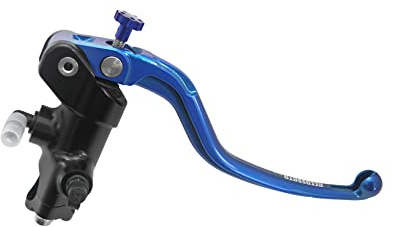 Pompa Freno - Lavorata CNC - 16X16 Con Corpo Pompa Anodizzato, Leva Fissa Lunga Blu (Pomello+Leva) per HONDA CRF (CC 450) 2017-2024