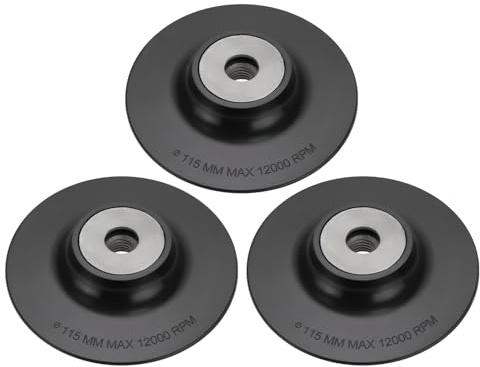 SG Store BF255-AW Kunststoff-Winkelschleifer-Stützteller mit 115 mm Durchmesser, kompatibel mit M14-Innengewinde-Schleifmaschinen, Winkelschleifer, 3 Stück