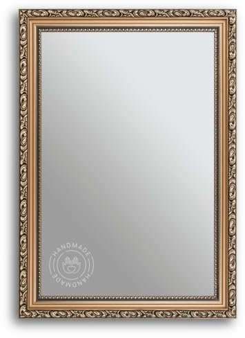 CLAMARO 'Oslo' Antik Wandspiegel 50x60 cm mit Rahmen | Bronze | Shabby Chic Vintage Barock Spiegel mit Holzrahmen | Barockspiegel inkl. Metall Aufhänger und Montagematerial