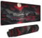 Riverside Sous-main de bureau japonais pleine lune Noir Rouge Grand tapis de souris de jeu 80 x 30 cm XXL Tapis de clavier japonais pour ordinateur portable PC pour la maison, le bureau, le travail et
