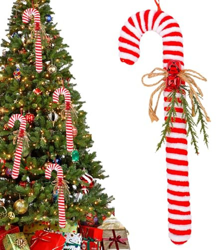 Christbaum-Ornamente aus Zuckerrohren, Weihnachtsbaumschmuck aus Zuckerstangen | Weihnachtsbaumschmuck | Weihnachts-Zuckerstangen-Ornamente für die Dekoration