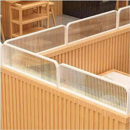 Trennwände für Essbereiche, gestreiftes Glas, durchscheinend, Trennwand für Restaurantarbeitsplatten, Schreibtische, 30 cm, niedriger Zaun, Trennwand für Arbeitsplatten, niedriger Zaun (Farbe: Weiß, G