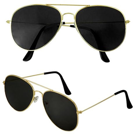 W WIDMANN MILANO Party Fashion - Brille mit farbigen Gläsern, Pilotenbrille, Accessoire für 80er Jahre Mottoparty, Karneval