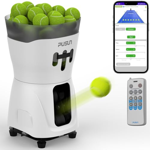 PT-Mini Pro Tennisballmaschine - Automatischer Aufschlag mit einstellbarer Geschwindigkeit und Winkel - Langlebige Bauweise - Hohe Kapazität - Ferngesteuert - Premium Trainingsgerät für Spieler aller