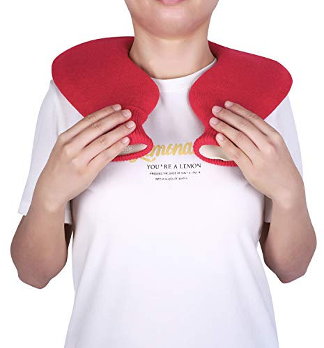 XINCHI Wärmflasche mit Bezug Nackenwärmflasche U-Form Nacken Wärmekissen Auslaufsicher Nackenwärmer Schulterwärmer für Nacken-Schulter