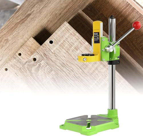 Electric Mini Bench Drill Press with Anti-Slip Handle, 60mm Stroke, 38-42MM Clamping Range - Adjustable Height, 90° Rotatable Chuck - Home & Commercial Use