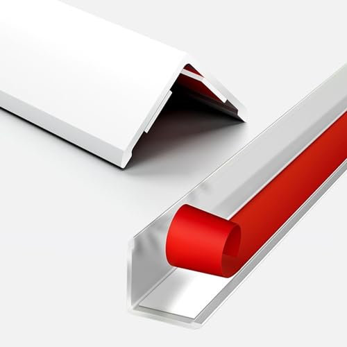 Raouoae Protecteurs d'angle en Aluminium Moulures Murales Décoratives 3 Pièces 80/100/120/140/150 Cm Bande De Jonction pour Plan De Travail Protection d'angle Mural(White,L:47.2 W:0.6in)