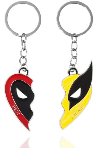 2 Pièces,Porte-clés d'Amitié,Pendentif Coeur Ensemble de Bracelets Bijoux de Fête d'Halloween Amie Amant Meilleur Ami