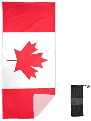 Joitme Schnell trocknendes Handtuch mit Kanada-Flagge, Größe S, weiche Badetücher, Mikrofaser-Strandtücher für Erwachsene