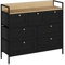 Vicco Kommode Belaro, Kommodenschrank, Schwarz, 98 x 85 cm mit 7 Schubladen