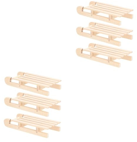 BESPORTBLE Miniatur Holzschlitten - Rustikale Weihnachtsdekoration Aus Holz - 3er Set Schlitten Ornamente Für Festliche Bastelideen Ideal Für Bauernhaus Und Schule Urlaub Deko