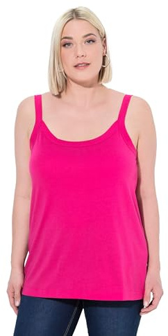 Ulla Popken Damen große Größen Übergrößen Plus Size Spaghettitop, Rundhals, Modalmix, ärmellos magentapink 58+ 728664528-58+