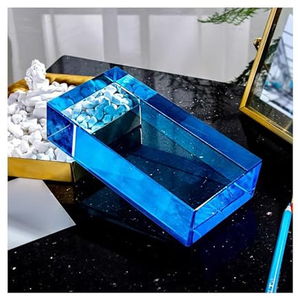 ZNQNDSR Brique de Verre Blocs De Verre Transparents Colorés, Briques De Cristal Rectangulaires pour Bar, Hôtels, Salle De Bain, Salon, Bureau Décoratif(Blue)