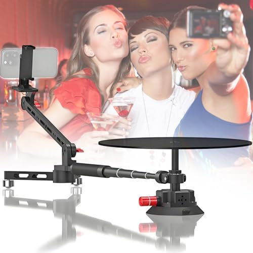 ZXSYYDS 360 Degree Professional Photography Turntable,360 Panoramic Photography Platform,360° Camera Spinner,Adjustable Shooting Angle,for Product Photography/Video Making/Picture Taking