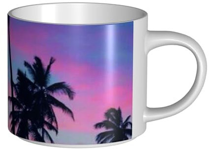 GSGCSBYMLG Palm Trees Printed Large-Capacity Ceramic Mugs Ceramic Coffee Cup