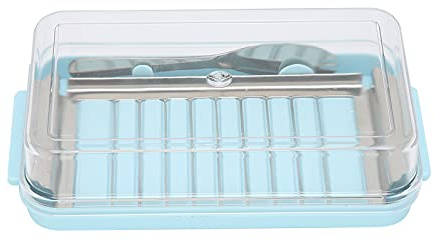 2 in 1 Butter Cutter Box Set - Butter Storage Container with Slicer & Knife | Stainless Steel+Plastic Cheese Storage Box Cut Uniform Butter Slices Fast and Keep Sticks Fresh In the Refrigerator