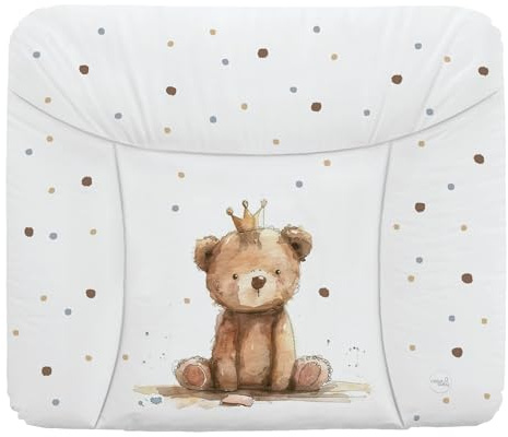 Ceba Baby® weiche Wickelauflage 85x72 cm - Baby Wickelunterlage- Wickeltischauflage für Junge und Mädchen - Wasserdicht, abwaschbar - OEKO-TEX® Standard 100 - Made in EU -Prinz Bär