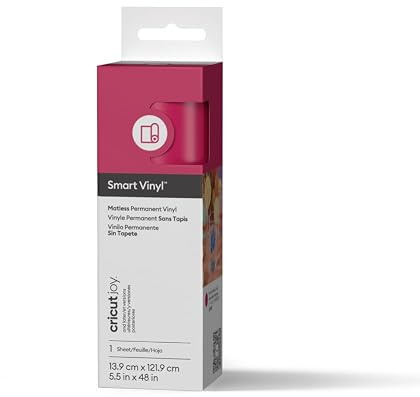 Cricut Joy Smart Permanent Adhesive Vinyl | 14 cm × 1.2 m | Party Pink | Self-Adhesive Vinyl Roll | Ideal for Customising Mugs, Labels, Cards & DIY Crafts