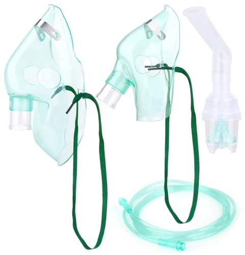 LAKPYN Kit ricambi per aerosol per adulti + kit aerosol bambini composti da maschera, fascia elastica, tubo per inalazione, filtro ed accessori per nebulizzatore