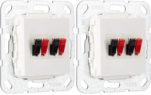 Gira 569303 Lautsprecher Anschluss 2-Fach Einsatz, reinweiß (Packung mit 2)