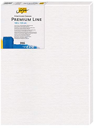 KREUL 50100120 - Solo Goya Stretched Canvas Premium Line, Keilrahmen 100 x 120 cm in Premiumqualität, Leinwand aus Baumwolle 4 fach grundiert, ideal für Öl-, Acryl- und Gouachefarben