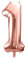 PartyDeco Helium Luftballon - Geburtstag Deko - Folienballon - Zahl 1 - Rose Gold - 86 cm