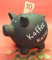 Sparschwein BLACKY Länge 16cm mit Kreide zum selbst BEMALEN