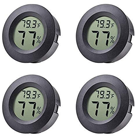 Vianic 4 piezas Mini humir¨®metro circular term¨®metro Monitor digital en invernadero incubadora de reptiles infantiles.