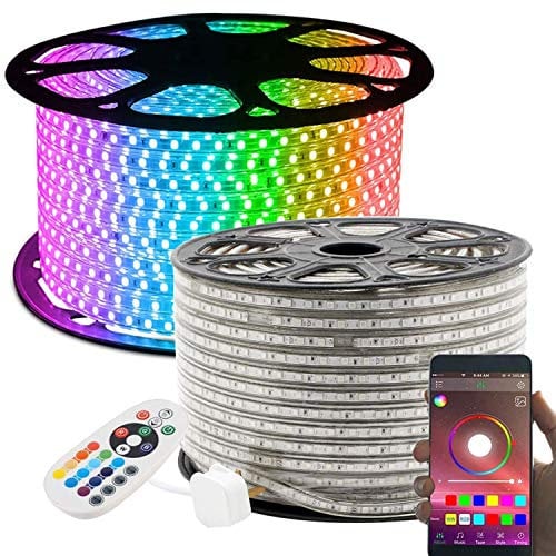 GreenSun LED Lighting 10m(32.8ft) Bluetooth LED Strip Lights, RGB, Waterproof, with 24Keys Remote/Bluetooth Controller, for Home Christmas Party Decoration