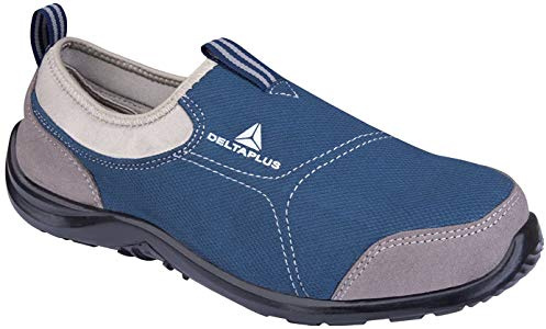 Delta Plus-Miami - Zapatos de lona para hombre y mujer, puntera de acero y entresuela de seguridad, talla 13, color azul marino