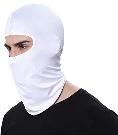 LEAGY 2Pack Candy Color Ultradünne Ski-Gesichtsmaske Ideal unter einem Fahrrad Warme Sturmhaube, Skimütze Sturmhaube Skullies Mützen (Weiß)