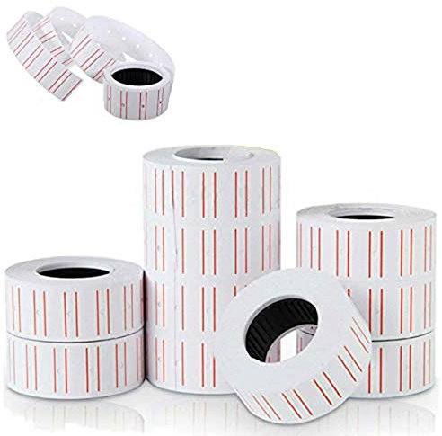 Winnes 10 Rollen 4000 Stück Preisschild Papier für Mx-5500 Preisschilder Preistaferl Preis Etiketts Preis Markierungen (Weiß-Rot)