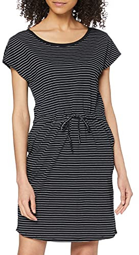 VERO MODA Damen VMAPRIL SS Short Dress GA NOOS Kleid, Mehrfarbig (Black Stripes: Snow - Rebecca), 36 (Herstellergröße: S)
