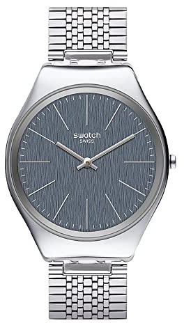 Swatch Damen Analog Schweizer Quarz Uhr mit Edelstahl Armband SYXS122GG