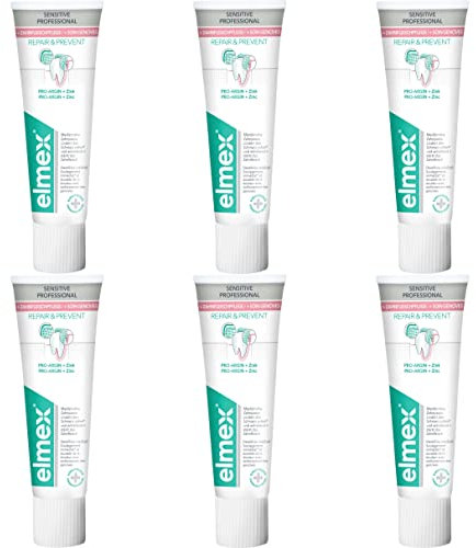 ELMEX 6er Pack Elmex Zahnpasta Sensitive Professional Repair Prevent 75 ml