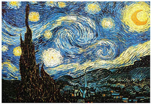 SoulQ Jigsaw Puzzle 1000 Piece for Adult,Space Traveler Jigsaw Puzzles,Starry Night Thicker Paper Puzzles,Vincent Van Gogh Famous Painting Puzzles for Youth-70 x 50 cm (Starry Night)