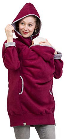Viva la Mama - Jacke für Babytragen Fleecejacke Tragejacke Kängurujacke AHOI beere- XS