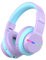 iClever Bluetooth Kinder Kopfhörer, Farbige LED-Leuchten, Kinderkopfhörer Over-Ear mit 74/85dBA Lautstärkebegrenzung, 85 Stunden Spielzeit, Bluetooth 5.2, eingebautes Mikrofon BTH12
