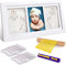 Frasheng Cadre Photo pour Bébé,Kit de cadre photo mains et empreintes de pieds de bébé,kit photo empreinte mains et pieds de bébé,avec d'argile