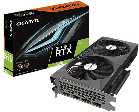 Gigabyte NVIDIA GeForce RTX 3060 EAGLE V2 Graphics Card - 12GB GDDR6, 192-bit, PCI-E 4.0, 1777MHz Core Clock, RGB, 2x DP 1.4, 2 x HDMI 2.1, NVIDIA Ampere - GV-N3060EAGLE-12GD