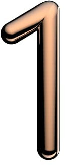Ultion Sweet Rose Gold Door Numbers '1' - 3inch height - Self Adhering, No Drilling or Screwing Required …