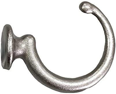 Generisch 2 Stück Raffhaken 34 mm Zierhaken aus massiven Messing mit Schraube und Dübel 5 mm (Edelstahl)