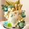 JeVenis Grüne Kugel Kuchendekoration Rosenkuchendekoration Palmblätter Kuchendekoration Blume Kuchendekoration Babyparty Kuchendekoration Hochzeitstorte Dekoration