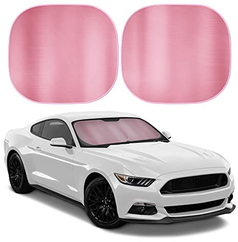 BDK - Parasol para Parabrisas de Coche, Color Rosa metálico, bloquea los Rayos UV, Visera para Parabrisas - Fácil instalación, Mantiene el vehículo Fresco, 31.75 x 28.76 Pulgadas