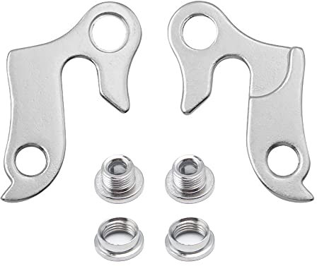 Neikafan 2 Stück Fahrrad Schaltauge Mech Schaltwerk Aluminiumlegierung Hinten Gear mit Befestigungsschraube Hintere Gang Aufhänger Haken für MTB Fahrräder Schaltauge Bike Schaltwerk Ersatz(Silber)