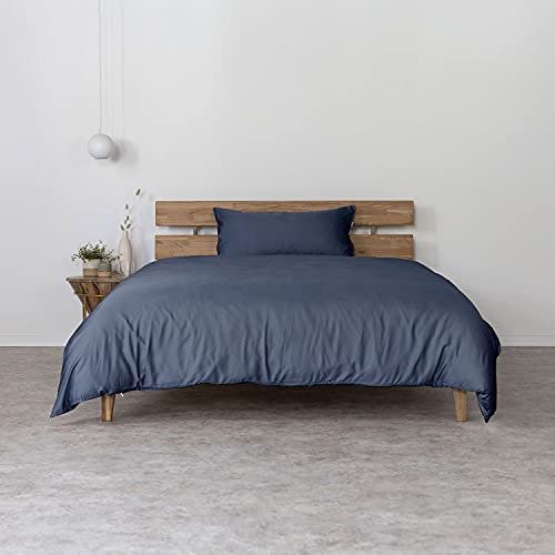 AGA.PIE Bambus Lyocell Bettwäsche-Set 155x220 + 80x40 cm - Dunkel-Blau, 100% Bio Oeko-Tex 100, für Allergiker, Antibakteriell, Ganzjahres-Bettwäsche, Atmungsaktiv, Geruchshemmend, Besonders sanft